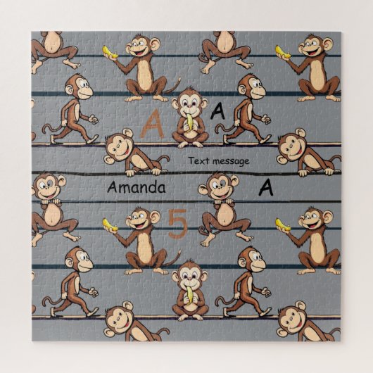 Freches Affe-Muster Puzzle (Vertikal)