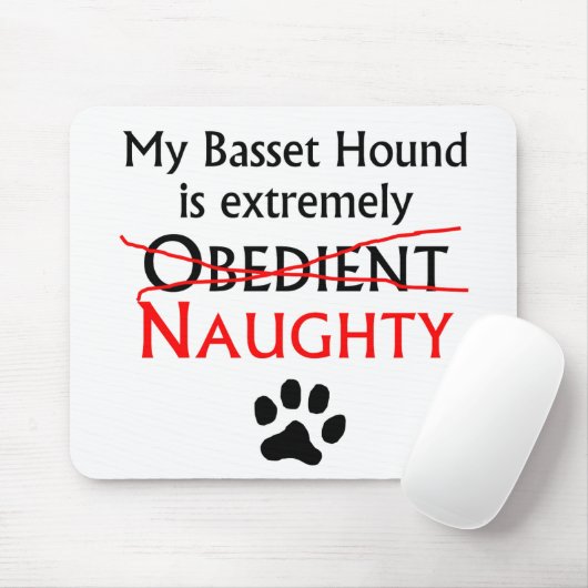 Freches Basset Hound Mousepad (Mit Mouse)