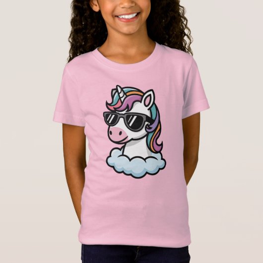 freches Einhorn Geschenkidee für Mädchen pink T-Shirt (Vorderseite)