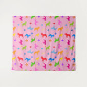 Freches Frenchie Muster Wandteppich (Vorderseite (Horizontal))
