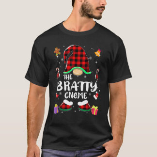 Freches Gnom-Büffel-Karo-Rot passende Familien-Wei T-Shirt