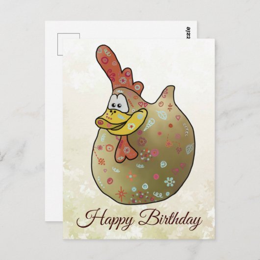 Freches Huhn Postkarte (Vorne/Hinten)