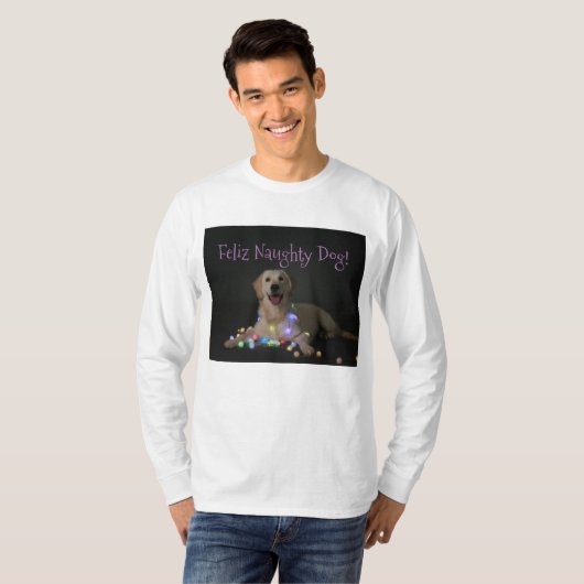 Freches HundeweihnachtsT-Shirt T-Shirt (Vorne ganz)