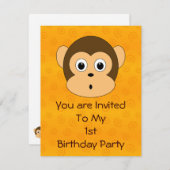 Freches Monkey Geburtstagsparty Einladung (Vorne/Hinten)