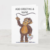 Freches Monkey-Gemälde Karte (Vorderseite)