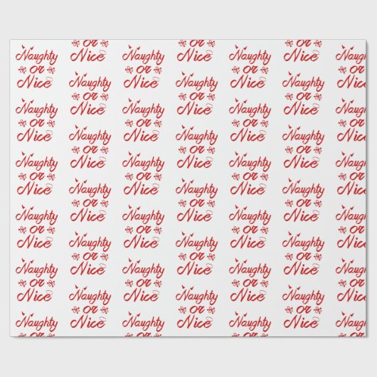 Freches oder Nizza Weihnachten Geschenkpapier (Flach)