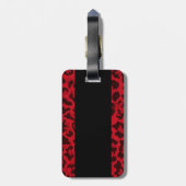 Freches rotes Leopard-Monogramm Gepäckanhänger (Rückseite vertikal)