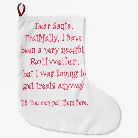 Freches Rottweiler Großer Weihnachtsstrumpf (Vorderseite)