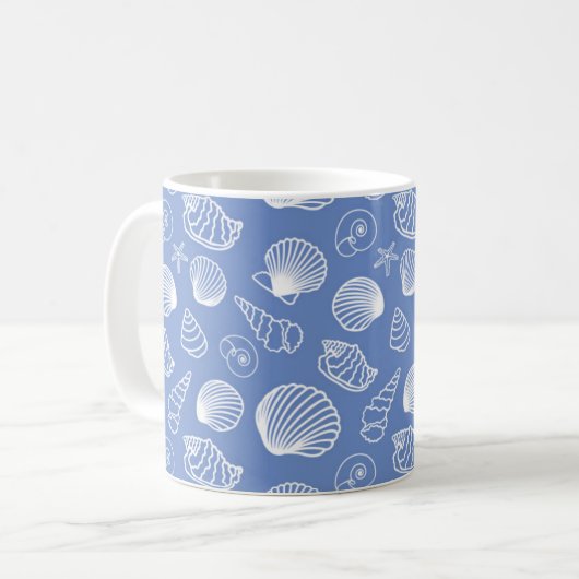 Freches Seashell-Muster Kaffeetasse (Vorderseite Links)