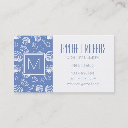 Freches Seashell-Muster Visitenkarte (Vorderseite)