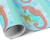 Freches Seepferd Geschenkpapier (Rolleneckpunkt)