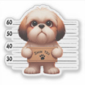 Freches Shih Tzu Aufkleber (Vorderseite)