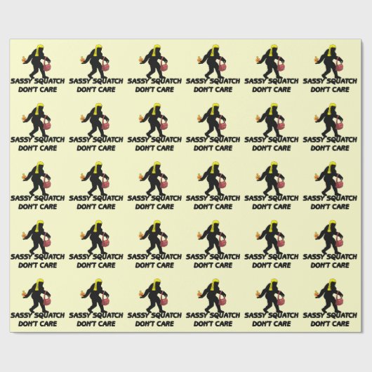 Freches Squatch wirklich interessieren sich nicht Geschenkpapier (Flach)