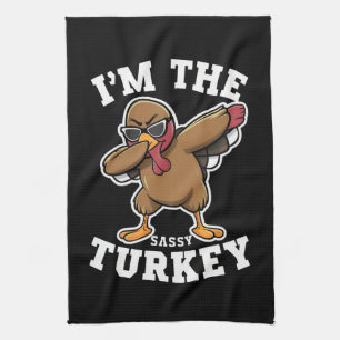 Freches Truthahn-Passend-Familien-Thanksgiving-Par Geschirrtuch