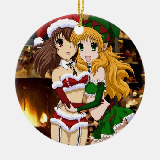 Freches Weihnachten Keramikornament (Vorne)