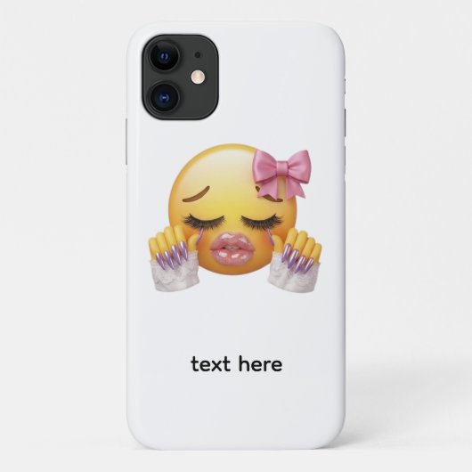 Freches weinendes Emoji mit rosa Schleife und Näge Case-Mate iPhone Hülle (Rückseite)