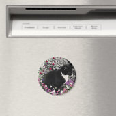 Freckles der Blume II - Tuxedo Cat Magnet (In Situ (Geschirrspüler))