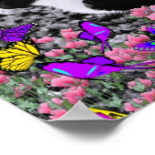 Freckles in Butterflies II - Tuxedo Cat Poster (Ecke)