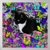 Freckles in Butterflies II - Tuxedo Cat Poster (Vorne)