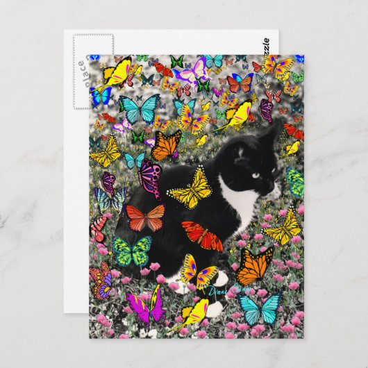 Freckles in Butterflies - Tux Kitty Cat Postkarte (Vorne/Hinten)