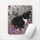 Freckles in den Blumen II - Tuxedokitty-Katze Mousepad (Mit Mouse)