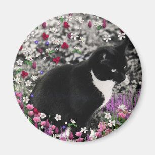 Freckles in den Blumen II - Tuxkitty-Katze Magnet