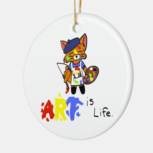 Fred der Künstler Fox Keramikornament (Links)