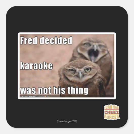 Fred entschied quadratischer aufkleber (Vorderseite)