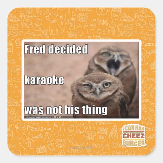 Fred entschied quadratischer aufkleber (Vorderseite)