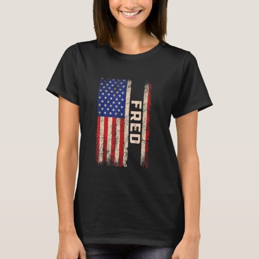 Fred First Name Shirt Fred Name American Flag (Vorderseite)