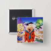 Fred Flintstone unter einem Zauber Button (Vorne & Hinten)