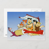 Fred Flintstone Wilma Barney and Betty PEBBLES™ Postkarte (Vorne/Hinten)