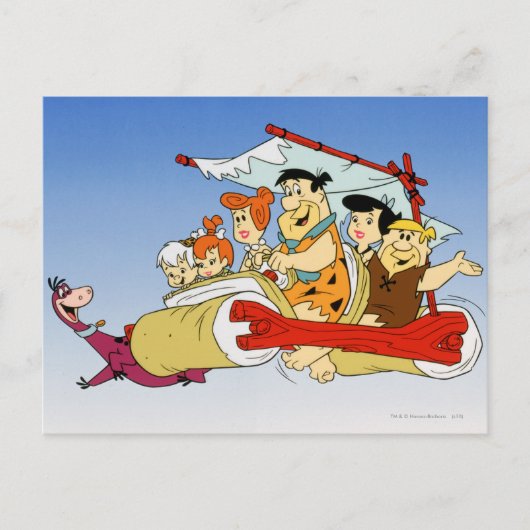 Fred Flintstone Wilma Barney and Betty PEBBLES™ Postkarte (Vorderseite)
