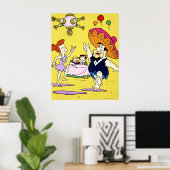Fred Flintstone Wilma Barney und Betty Fiesta Poster (Heimbüro)