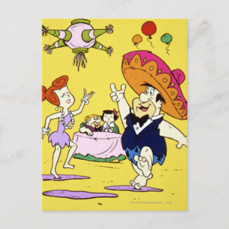 Fred Flintstone Wilma Barney und Betty Fiesta Postkarte