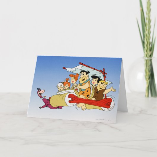Fred Flintstone Wilma Barney und Betty PEBBLES™ Karte (Vorderseite)