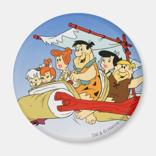 Fred Flintstone Wilma Barney und Betty PEBBLES™ Magnet (Vorne)