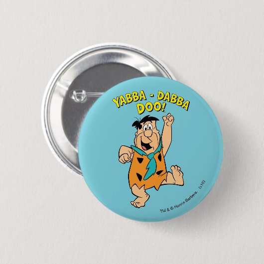 Fred Flintstone Yabba-Dabba Doo! Button (Vorne & Hinten)