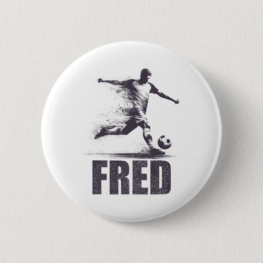 Fred Fußballjungen Personalisierter Vorname Fred Button (Vorderseite)