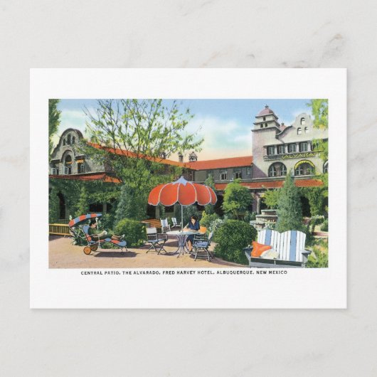 Fred Harvey Hotel, Albuquerque, New Mexico Postkarte (Vorderseite)