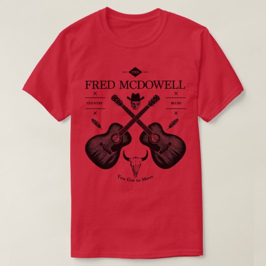Fred McDowell Acoustic Guitar Logo T-Shirt (Design vorne)