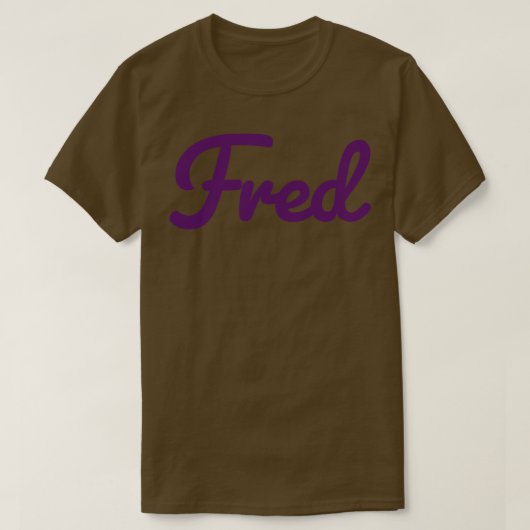 Fred Name Lila Typografie T-Shirt (Design vorne)