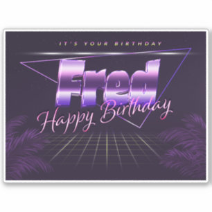 Fred Name Vorname lila retro Sticker Geburtstag