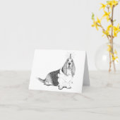 Fred the Bassetcorn Karte (Gelbe Blume)