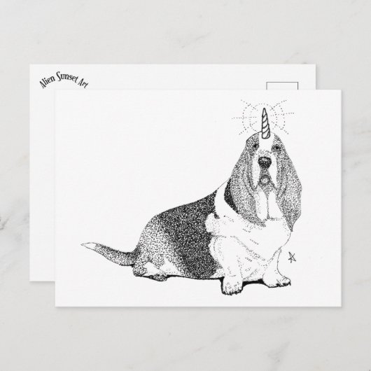 Fred the Bassetcorn Postkarte (Vorne/Hinten)