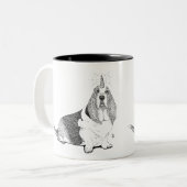 Fred the Bassetcorn Zweifarbige Tasse (Vorderseite Links)