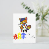 Fred the Fox- Artist Postkarte (Stehend Vorderseite)