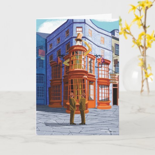 Fred und George bei Weasleys Wizard Wheezes Karte (Gelbe Blume)