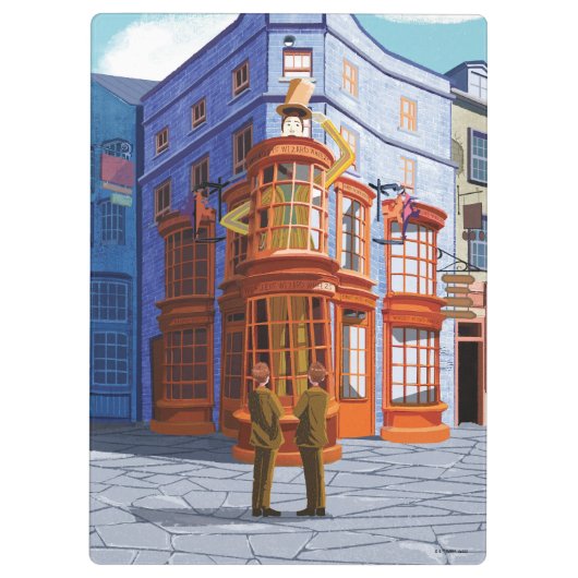 Fred und George bei Weasleys Wizard Wheezes Klemmbrett (Rückseite)