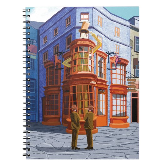 Fred und George bei Weasleys Wizard Wheezes Notizblock (Vorderseite)